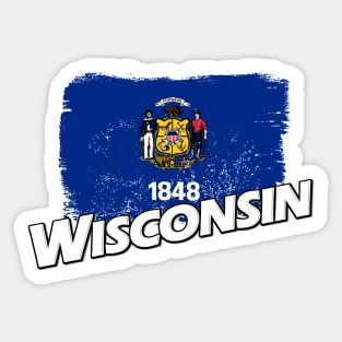 Wisconsin flag Sticker
